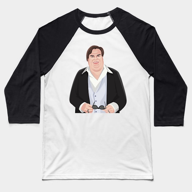 Chris Farley - Awesome Vector Art Baseball T-Shirt by WaltTheAdobeGuy